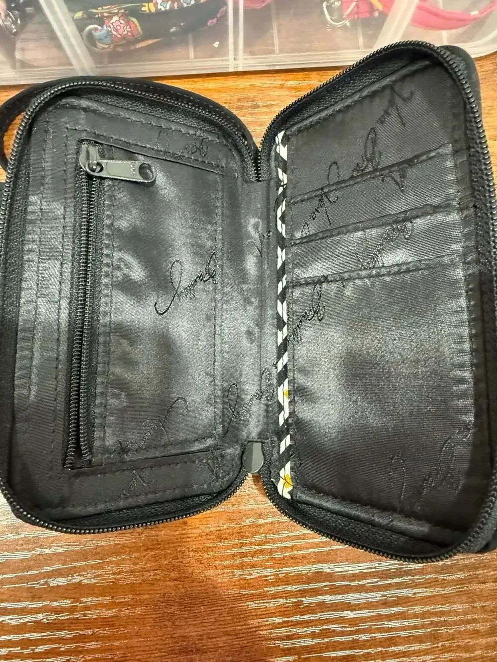 Vera Bradley Quilted Black Smartphone Wristlet Wallet with ID Holder